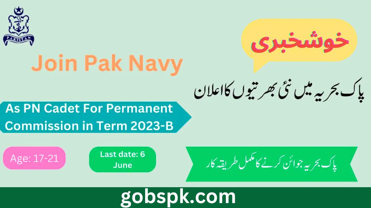 Join the Pakistan Navy as a PN Cadet—New Openings, Updated